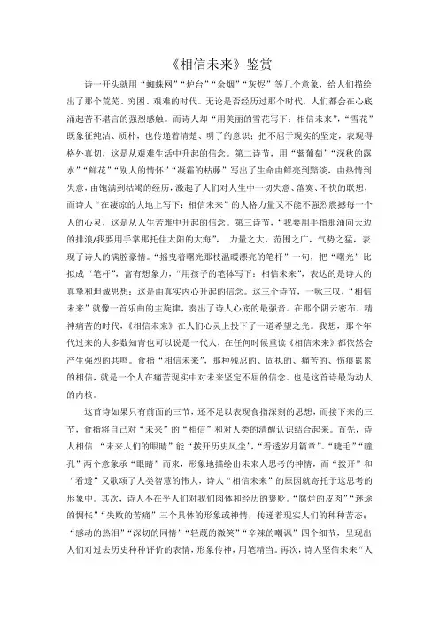 《相信未来》鉴赏
