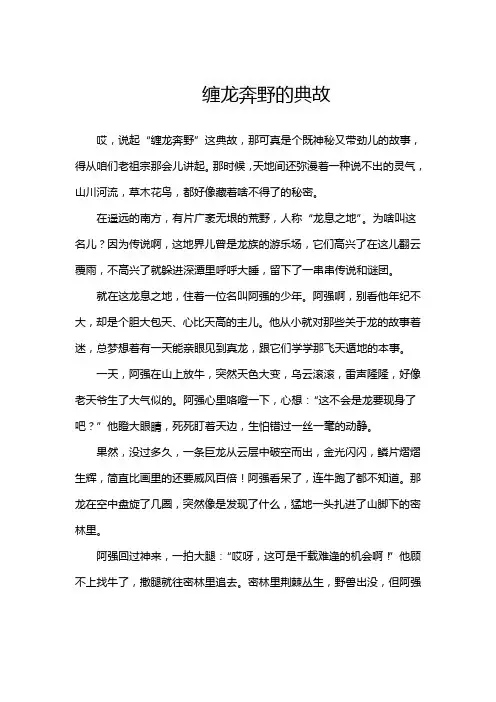 缠龙奔野的典故