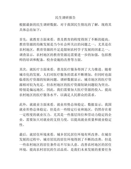 民生调研报告