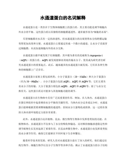 水通道蛋白的名词解释
