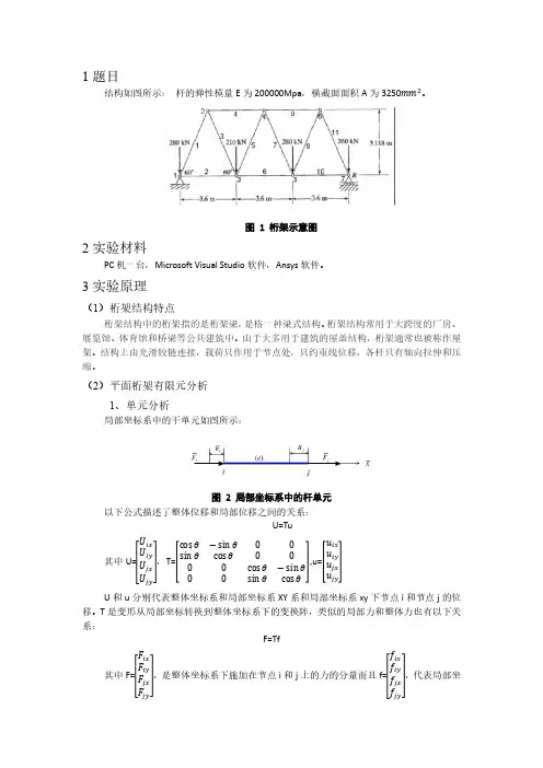 平面桁架有限元C#编程