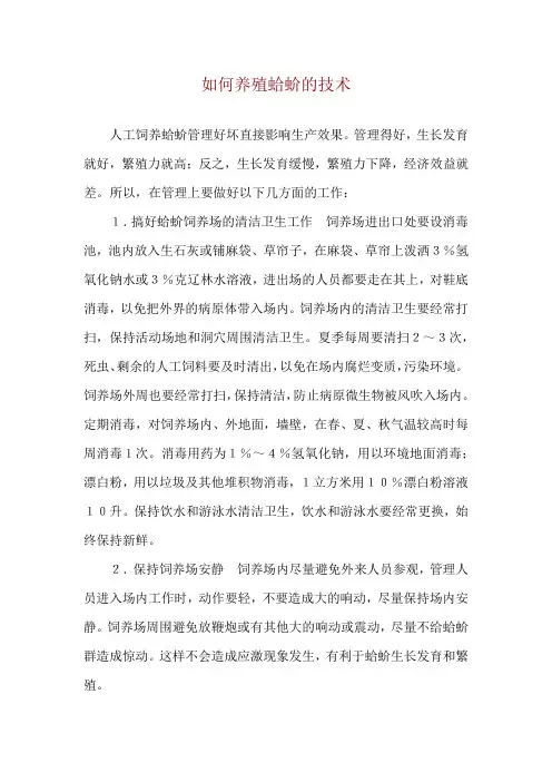 如何养殖蛤蚧的技术