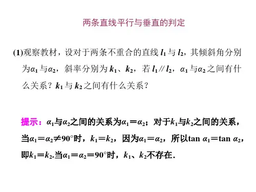 两条直线平行与垂直的判定   课件