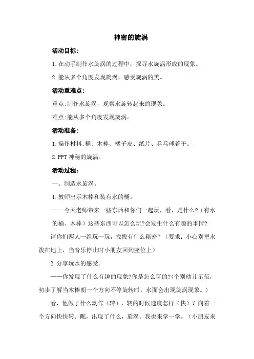 大班科学：神秘的漩涡