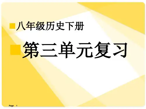 人教版八年级下册历史第三单元复习完整ppt课件