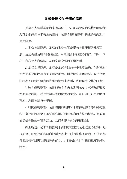 足部骨骼控制平衡的原理