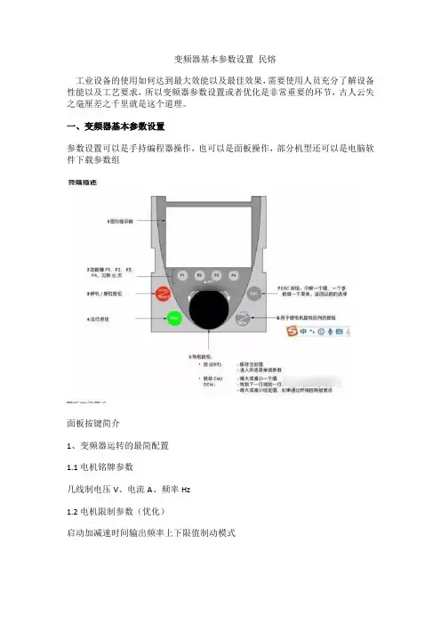 变频器基本参数设置 民熔