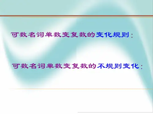 名词变复数规则及练习