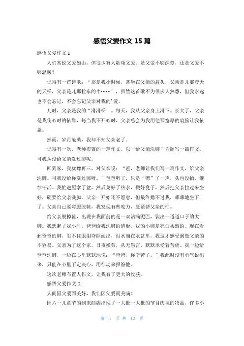 感悟父爱作文15篇