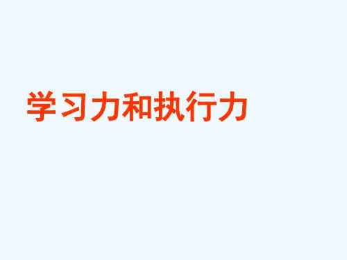 学习力和执行力