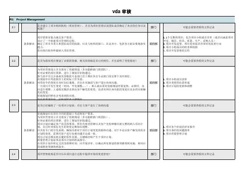 VDA6.3审核表