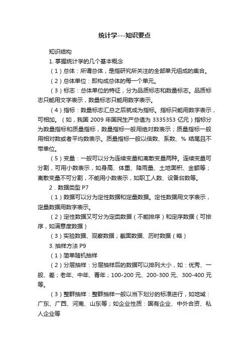统计学---知识要点