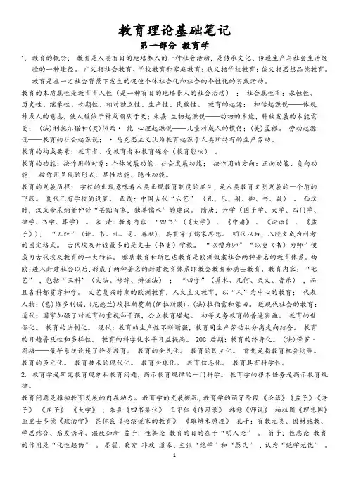 教育理论基础整理