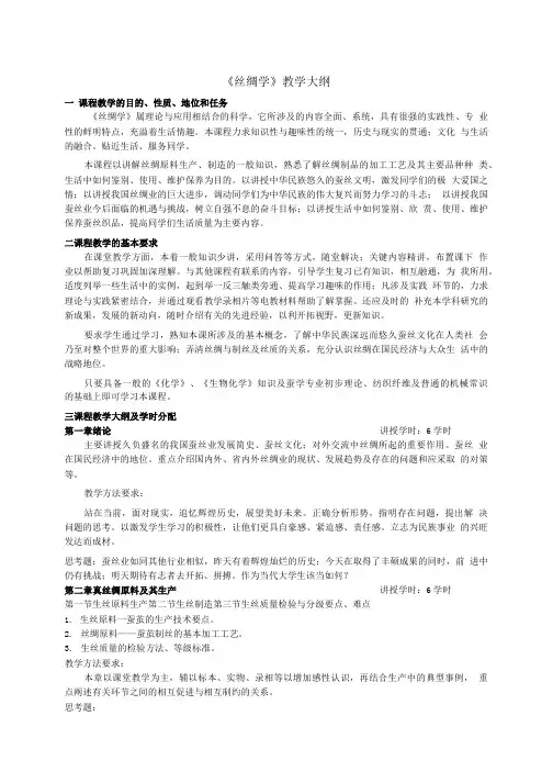(精品)丝绸学-教学大纲.doc