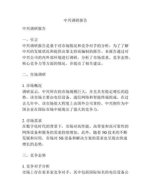 中兴调研报告