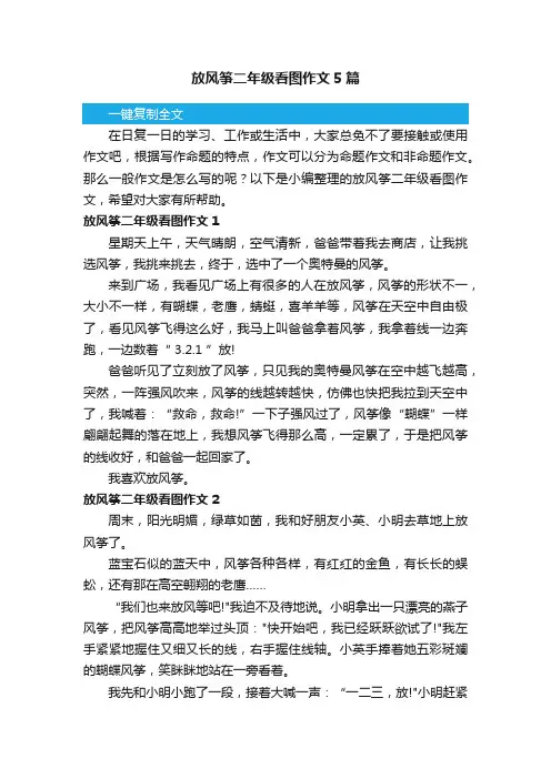 放风筝二年级看图作文5篇