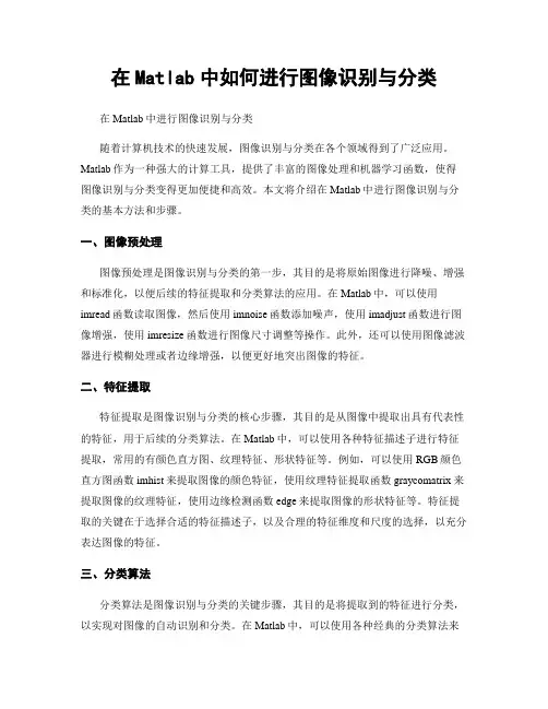 在Matlab中如何进行图像识别与分类