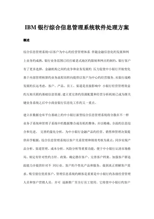 IBM银行综合信息管理系统软件解决方案