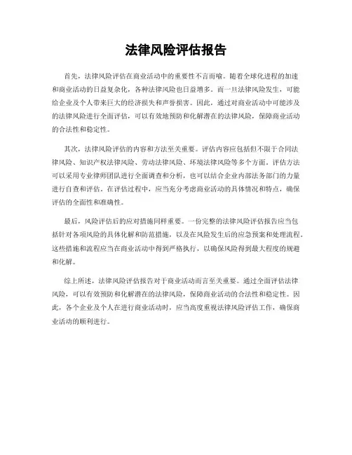 法律风险评估报告