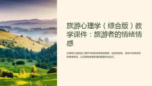 旅游心理学(综合版)教学课件：旅游者的情绪情感