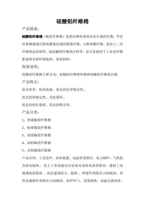 硅酸铝纤维棉