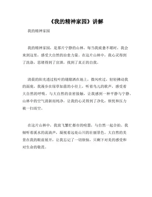 《我的精神家园》讲解