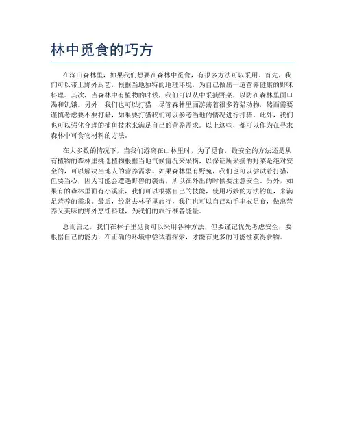林中觅食的巧方