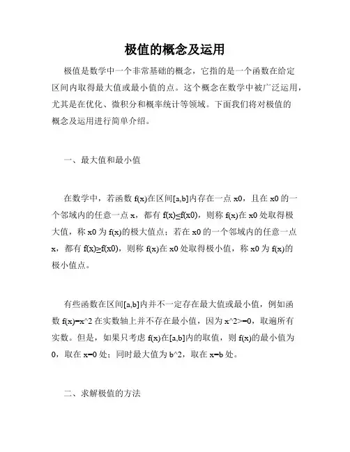 极值的概念及运用