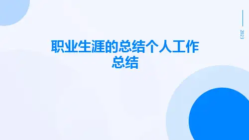职业生涯的总结个人工作总结PPT
