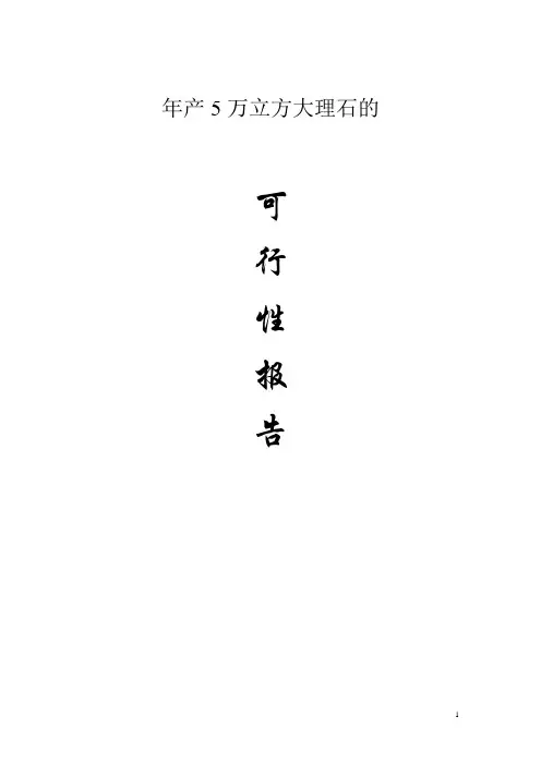 年产5万立方大理石的可行性报告