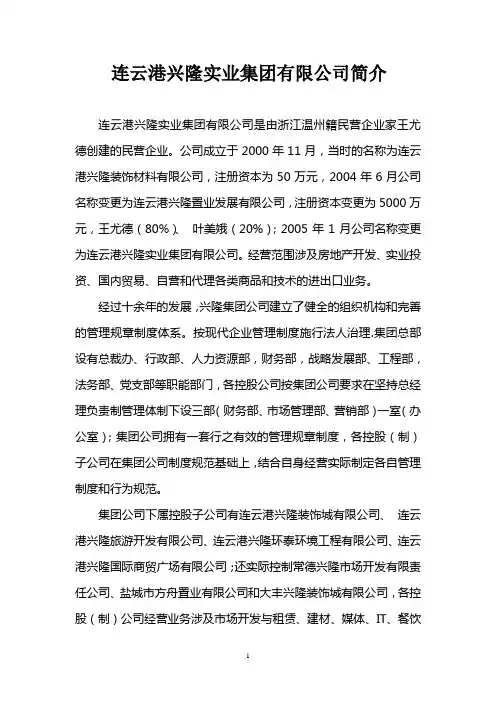 集团及项目情况介绍
