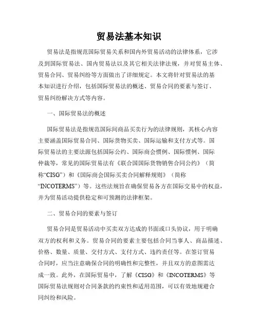 贸易法基本知识