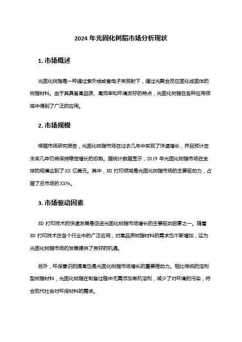 2024年光固化树脂市场分析现状