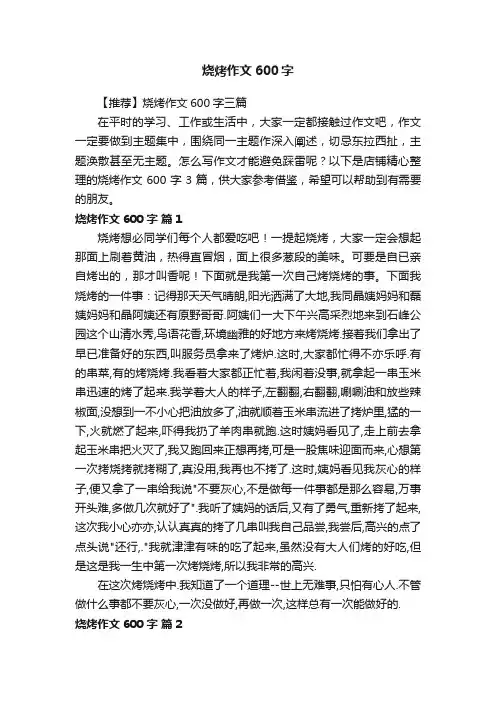烧烤作文600字