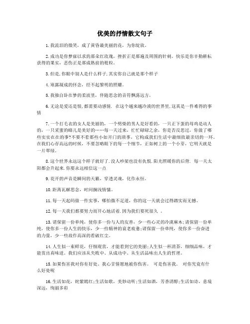优美的抒情散文句子