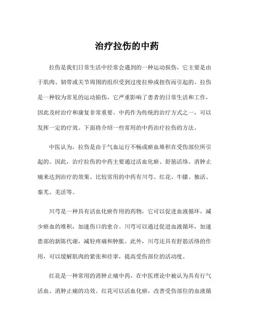 治疗拉伤的中药