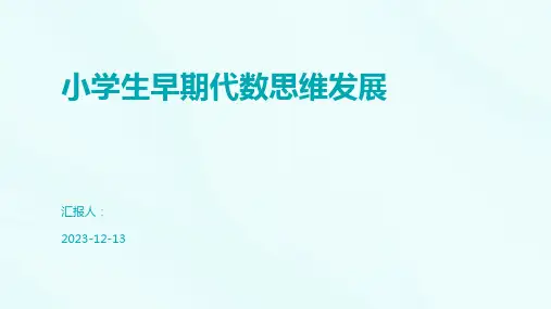 小学生早期代数思维发展