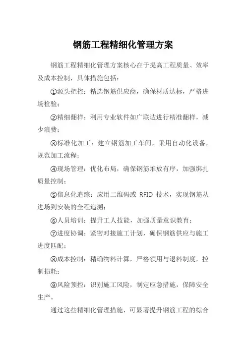 钢筋工程精细化管理方案