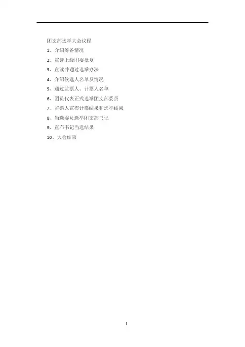 团支部选举大会议程