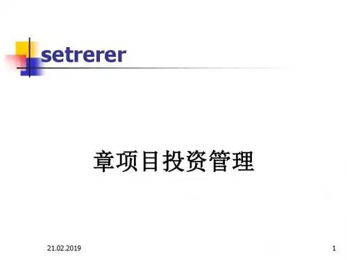 项目投资管理培训教材(PPT 86张)