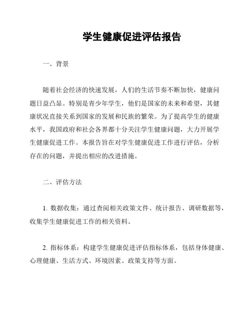 学生健康促进评估报告