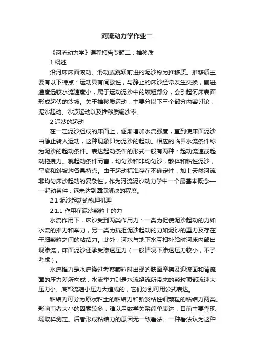 河流动力学作业二