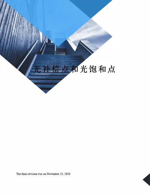 光补偿点和光饱和点