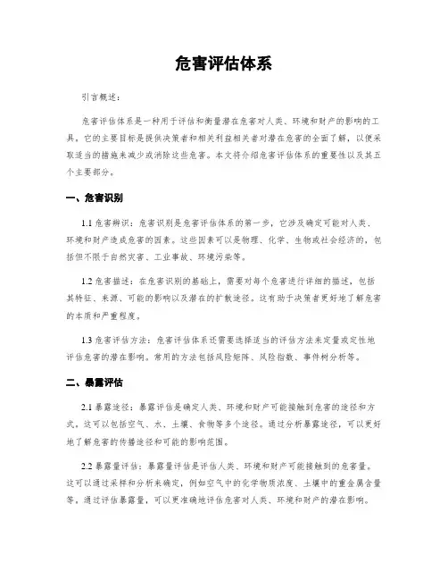 危害评估体系