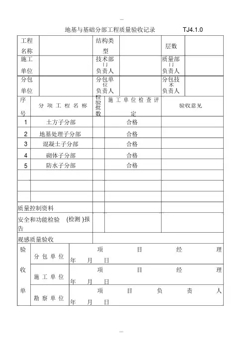 分部分项工程质量验收记录范文表.doc