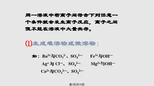 离子共存PPT课件