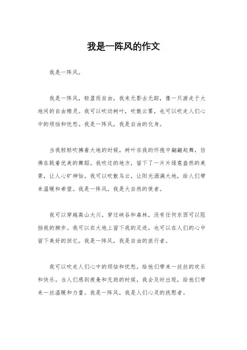 我是一阵风的作文