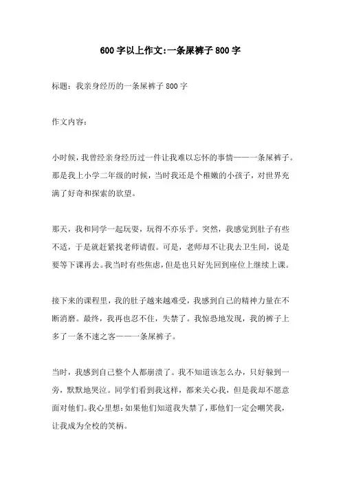 600字以上作文一条屎裤子800字