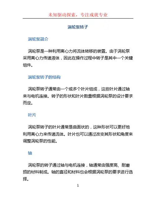 涡轮泵转子