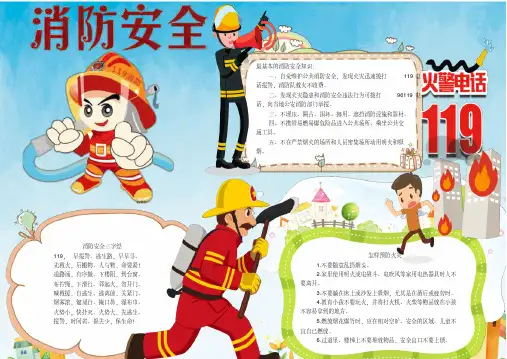 消防安全小报手抄报电子小报word小报